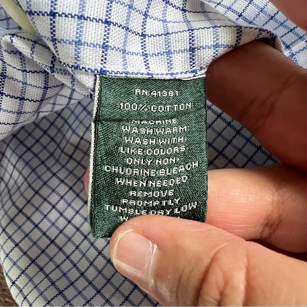 Ralph Lauren Classic Fit Non Iron Button Down Preppy Western Neck Size 16 1/2 - Picture 3 of 7